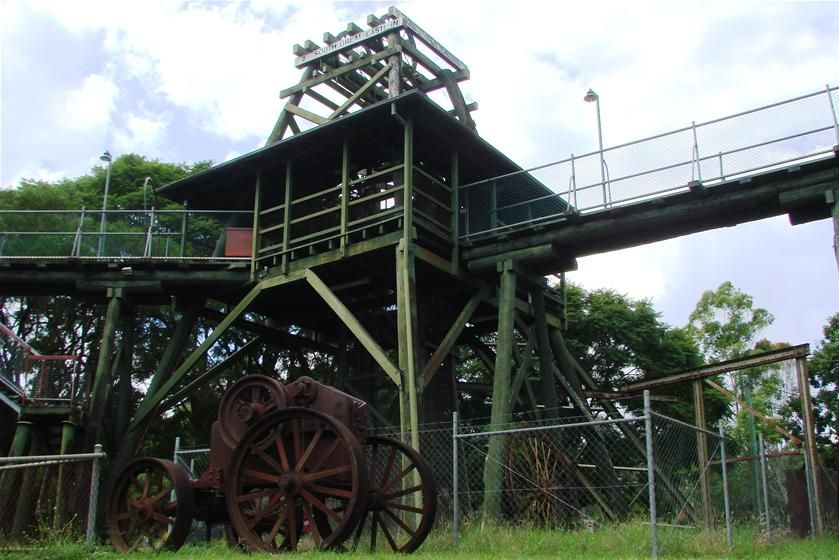 Equipment from an old mine site rebuilt.